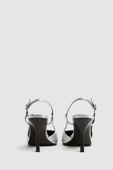 Buy Reiss Silver Demi Metallic Slingback Heels from Next Singapore