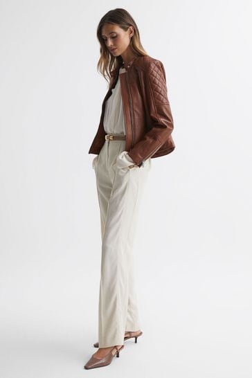 Buy Reiss Taupe Jade Leather Slingback Heels from Next France