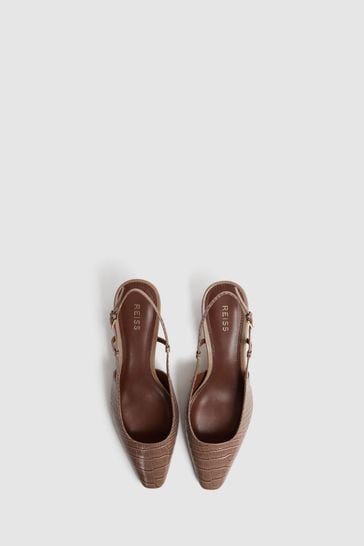 Taupe store slingback heels