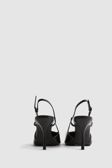 Buy Reiss Black Dulcie Leather Slingback Heels from Next Ireland