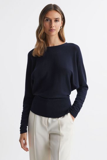 Navy batwing top hotsell
