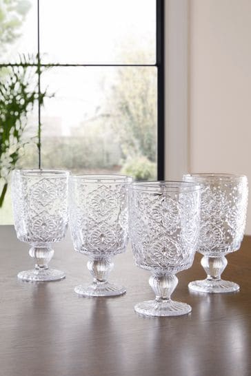 Set of 4 Clear Sophia Wine Glasses