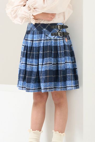 Blue gingham skirt store