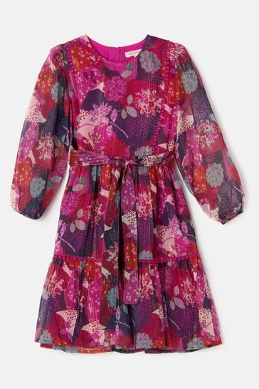 Buy Angel Rocket Pink Carmen Belted Patchwork Dress from Next Canada
