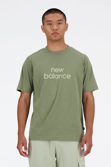 New Balance Green Linear Logo Relaxed T-Shirt
