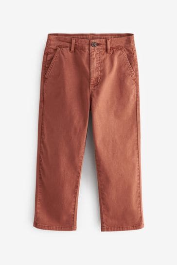 Rust Brown Loose Fit Chino Trousers (3-16yrs)