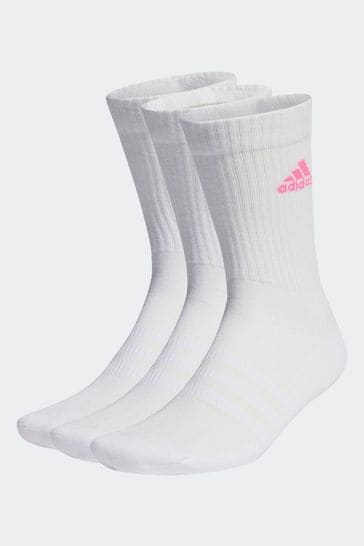 adidas White Performance Cushioned Crew Socks 3 Pairs