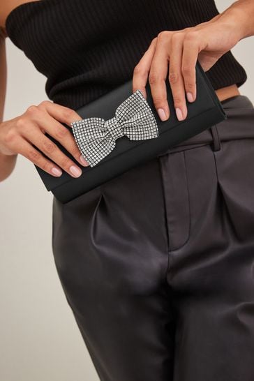 Next black top clutch bag