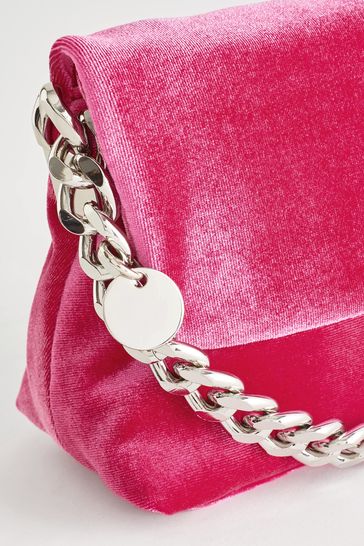 Pink Velvet Chain Bag