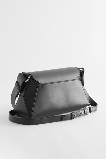Black Geometric Cross Body Bag