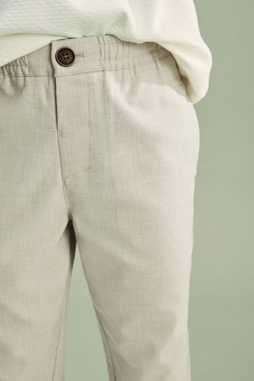 Ecru outlet linen trousers