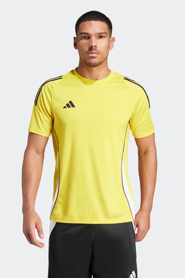 Adidas yellow cheap t shirt