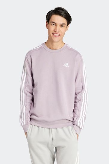 adidas Purple Sportswear Essentials Fleece 3-Stripes Sweatshirt