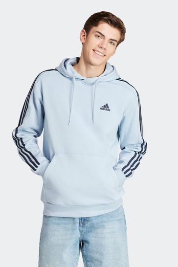 adidas Blue Sportswear Essentials Fleece 3 Stripes Hoodie