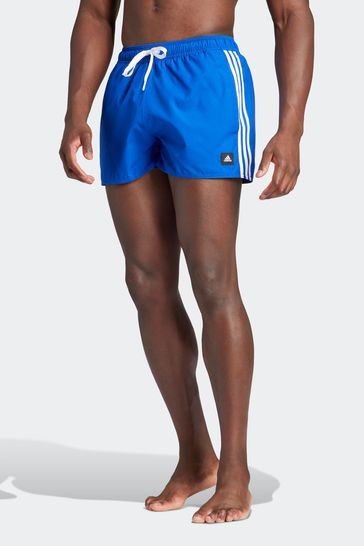 adidas Blue 3-Stripes CLX Very Short Length Swim Shorts