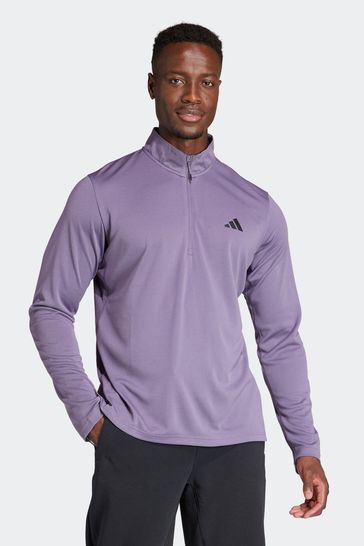 adidas Purple Train Essentials Training 1/4-Zip Long Sleeve Sweatshirt