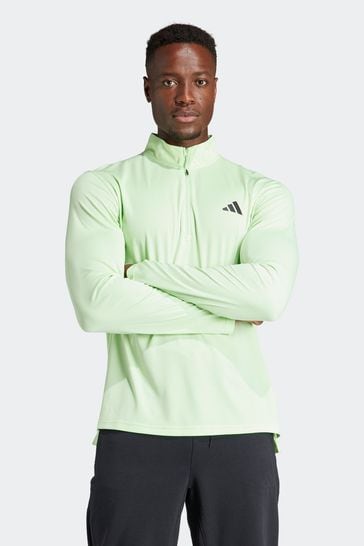 adidas Green Train Essentials Training 1/4-Zip Long Sleeve Sweatshirt
