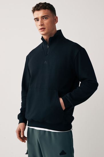 adidas Black Sportswear All Szn Fleece 1/4-Zip Sweatshirt