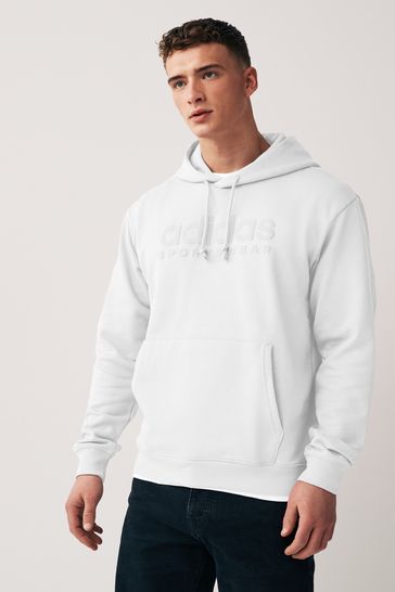 adidas White Sportswear All Szn Fleece Graphic Hoodie