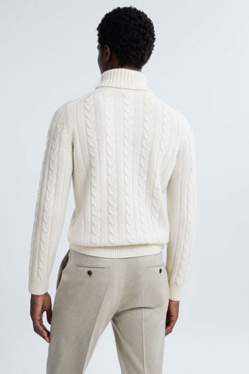 White funnel neck jumper sale