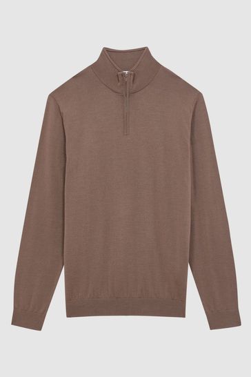 Merino wool half zip jumper sale