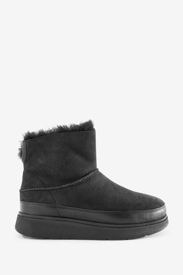FitFlop Gen-Ff Mini Double-Faced Shearling Black Boots