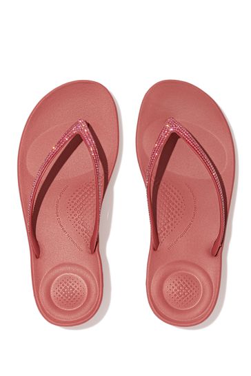 Red sparkle sale flip flops