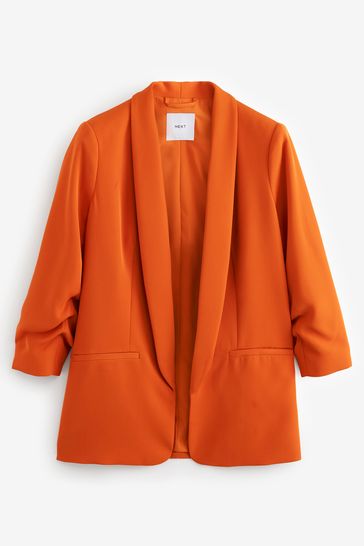 Buy Orange Relaxed Ruched Sleeve Blazer from Next Singapore