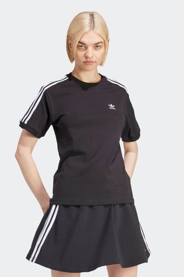 adidas Black 3 Stripe T-Shirt