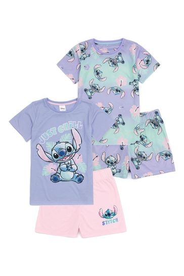 Vanilla Underground Purple Girls Disney Lilo & Stitch Pyjamas 2 Pack