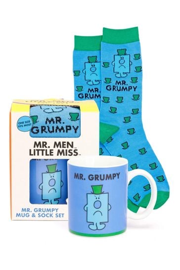 Vanilla Underground Blue Mr Grumpy Pusheen Green Mug And Sock Set