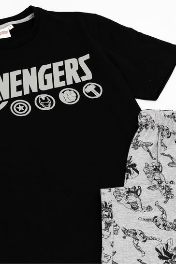 Buy Vanilla Underground Black Marvel Mens Long Leg Pyjama Set from Next Saudi Arabia