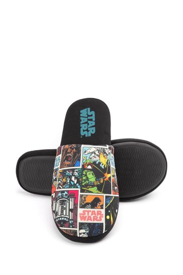 Buy Vanilla Underground Black Cartoon Star Wars Slippers from Next