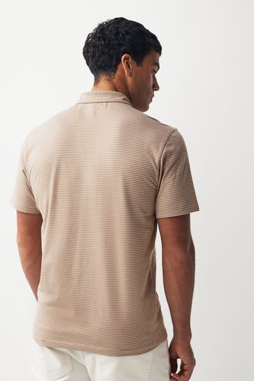 Brown store striped polo