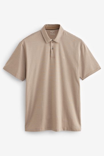 brown striped polo
