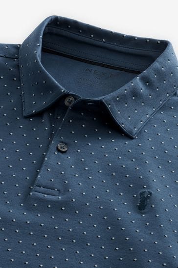 Buy Blue Polka Dot Polo Shirt from Next Latvia