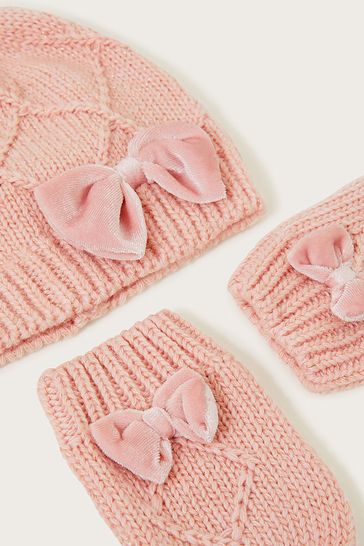 Laura ashley baby hat and mittens sale