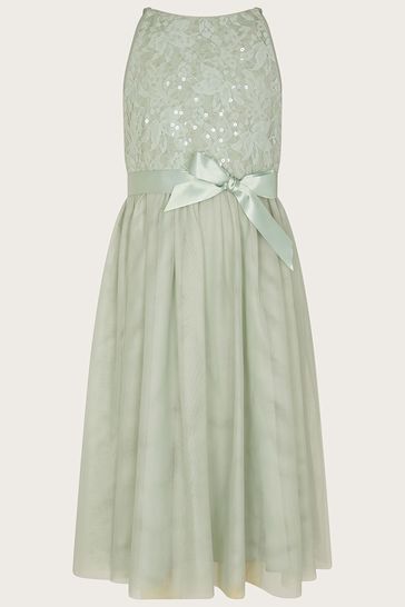 Monsoon Green Lacey Sequin Truth Maxi Dress