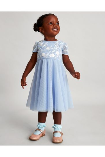 Buy Monsoon Baby Blue Emmy Embroidered Party Dress from Next Ireland