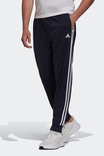 adidas Black Sportswear Essentials Warm Up Tapered 3-Stripes Joggers