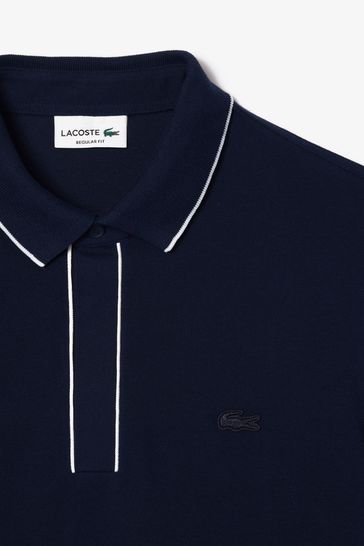 Lacoste Navy Contrast Tipping Paris Polo Shirt