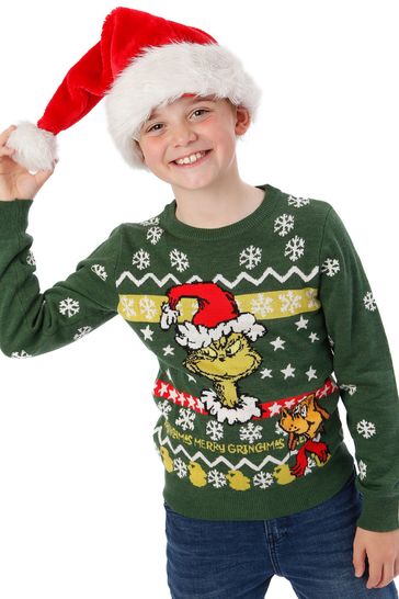 Boys grinch new arrivals christmas jumper