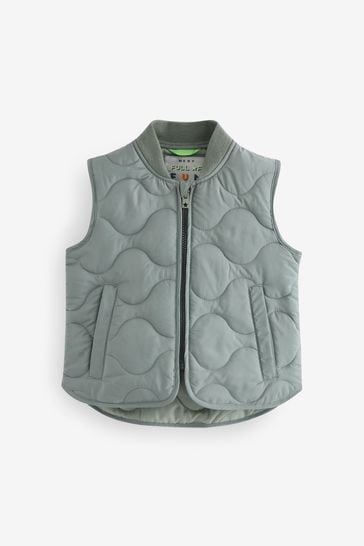 Sage Green Quilted Gilet (3mths-10yrs)