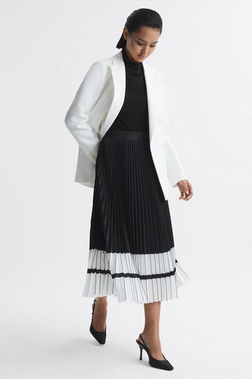 Black pleated skirt reiss shop