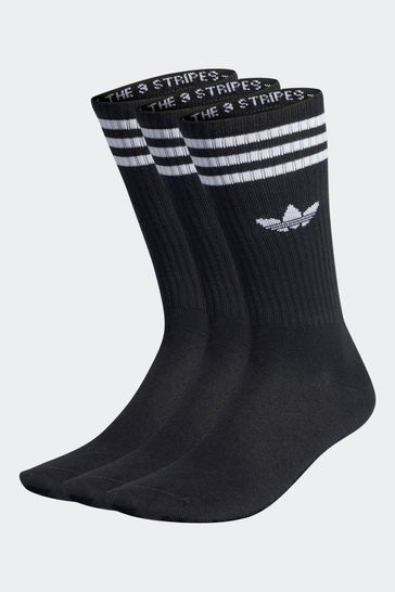 adidas Originals Solid Crew White Socks 3 Pairs