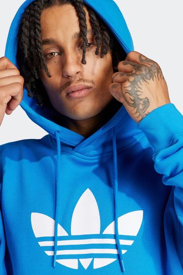 Blue trefoil hoodie sale