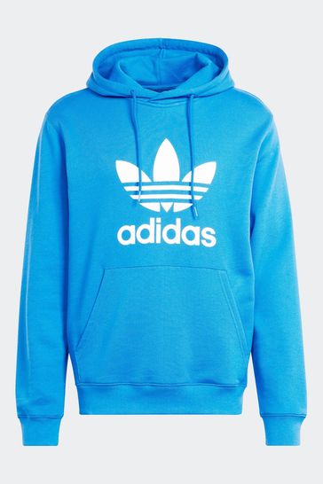 Blue trefoil hoodie on sale