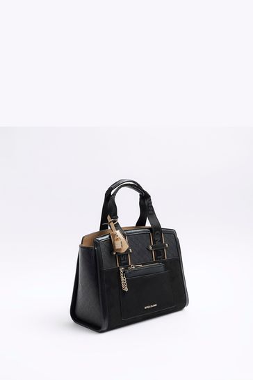 Buy River Island Black Webbing Handle Tote Bag from Next Poland