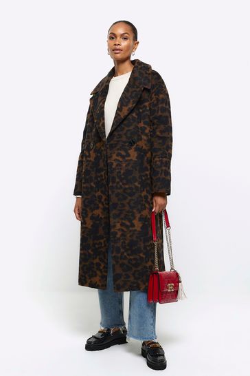 River island animal print coat sale