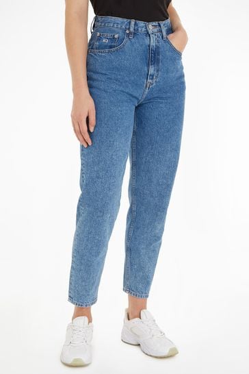 Tommy Jeans Blue Ultra High Rise Tapered Mom Jeans